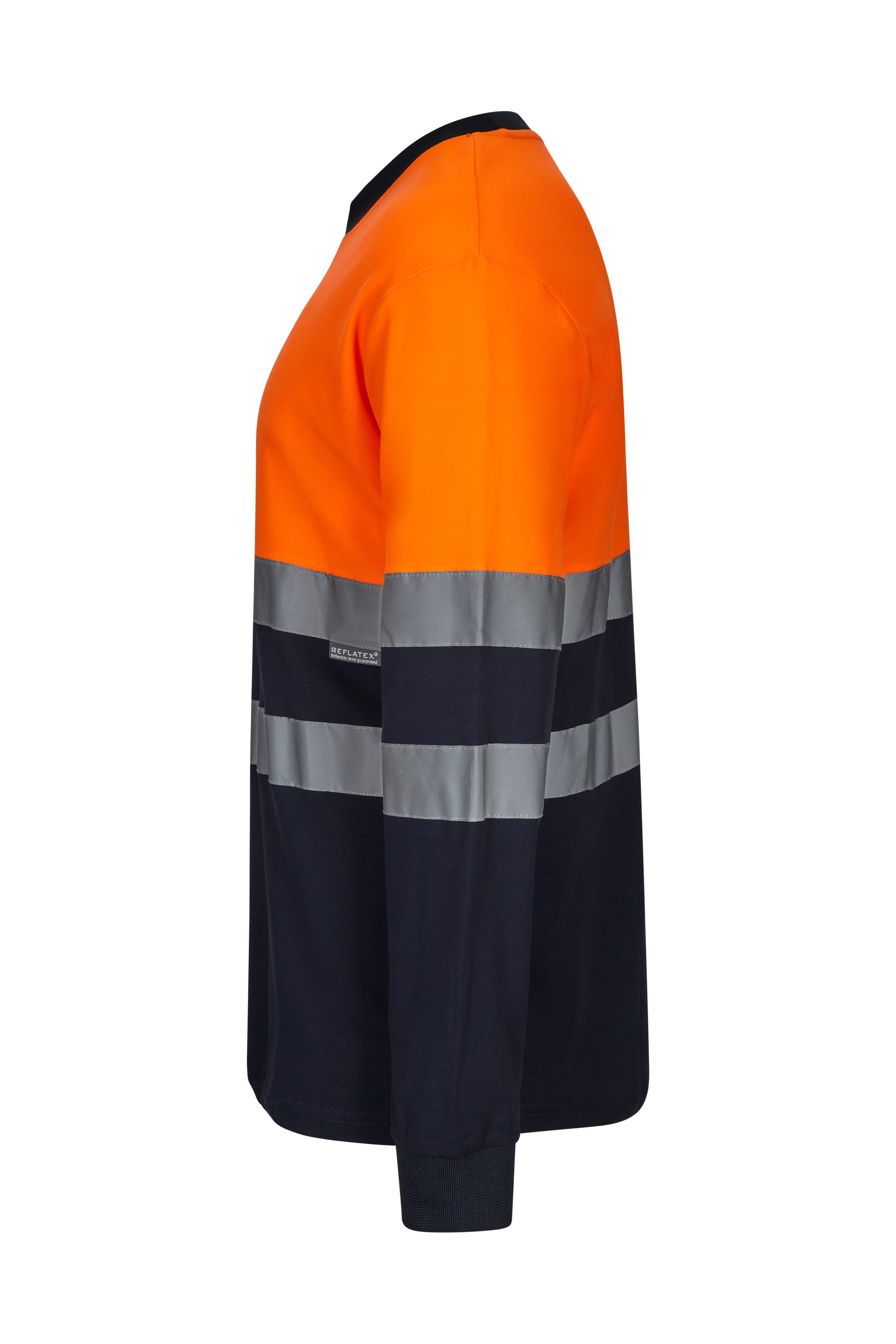 305615.CAMISETA ALGODÓN BICOLOR ML AV AZUL NAVY/NARANJA FLÚOR S