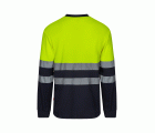 305615.CAMISETA ALGODÓN BICOLOR ML AV AZUL NAVY/AMARILLO FLÚOR S