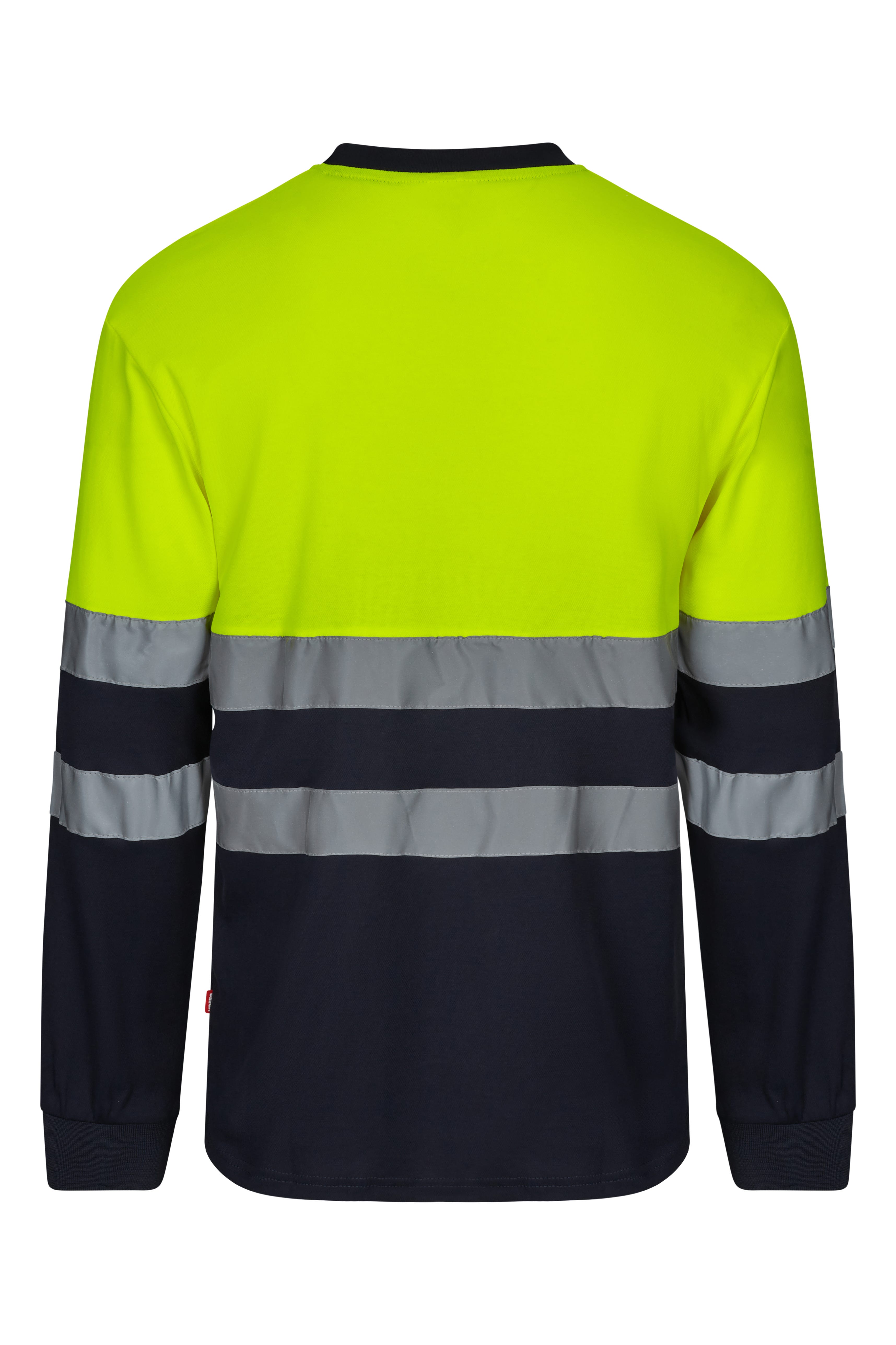 305615.CAMISETA ALGODÓN BICOLOR ML AV AZUL NAVY/AMARILLO FLÚOR S