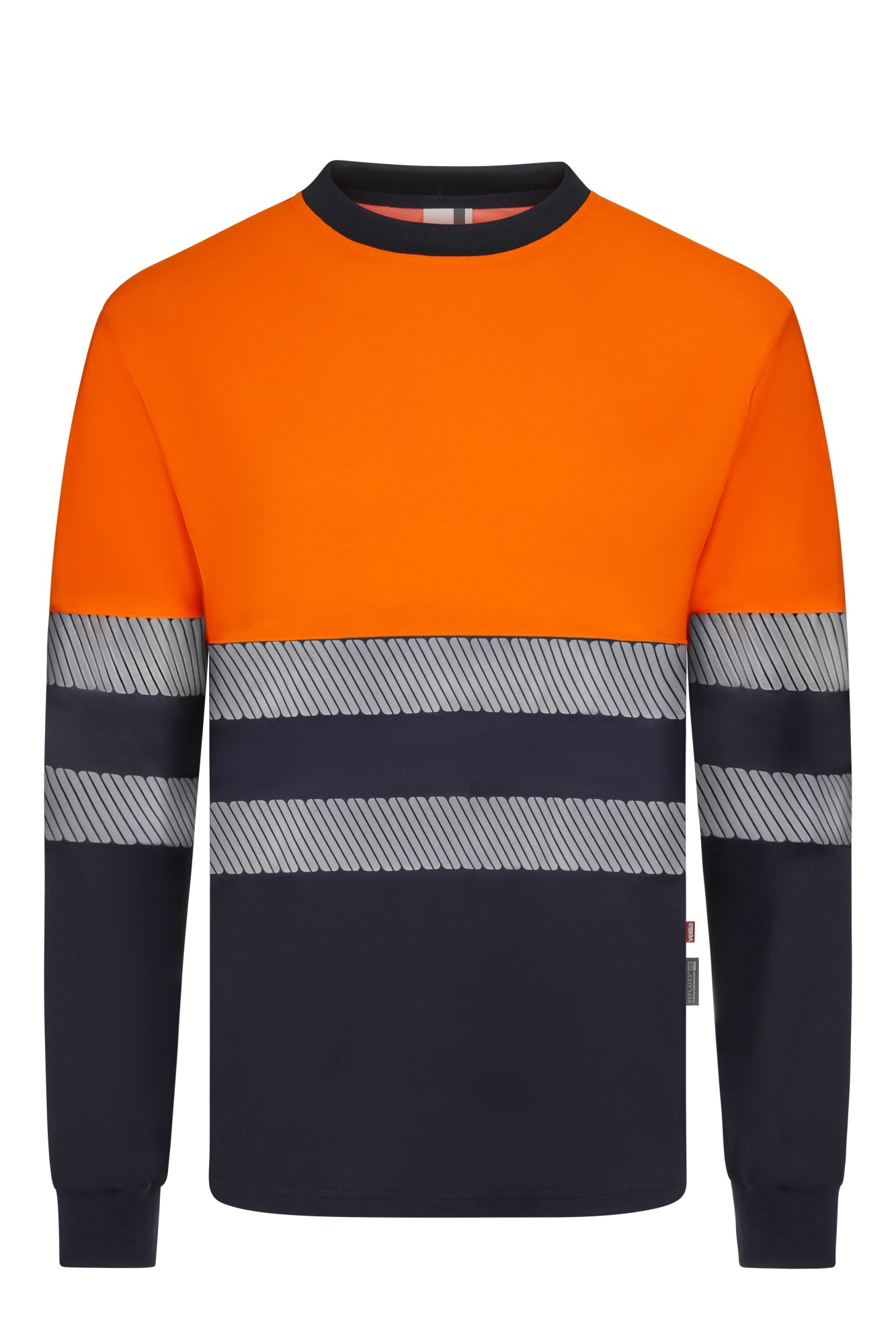 305619.CAMISETA ALGODÓN BICOLOR RCS M AZUL NAVY/NARANJA FLÚOR S