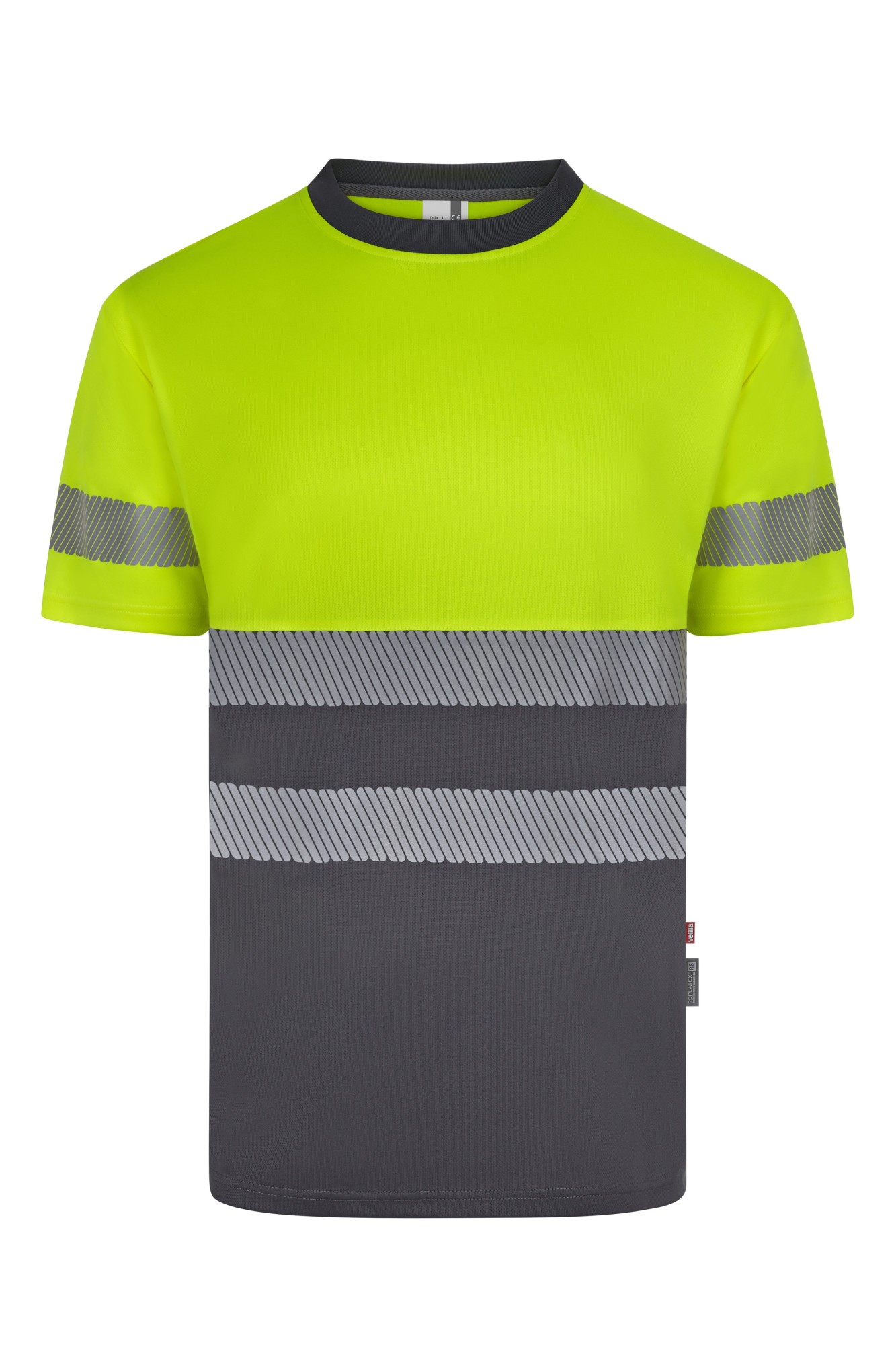 305633.CAMISETA GRS BICOLOR MC RS GRIS/AMARILLO FLÚOR S