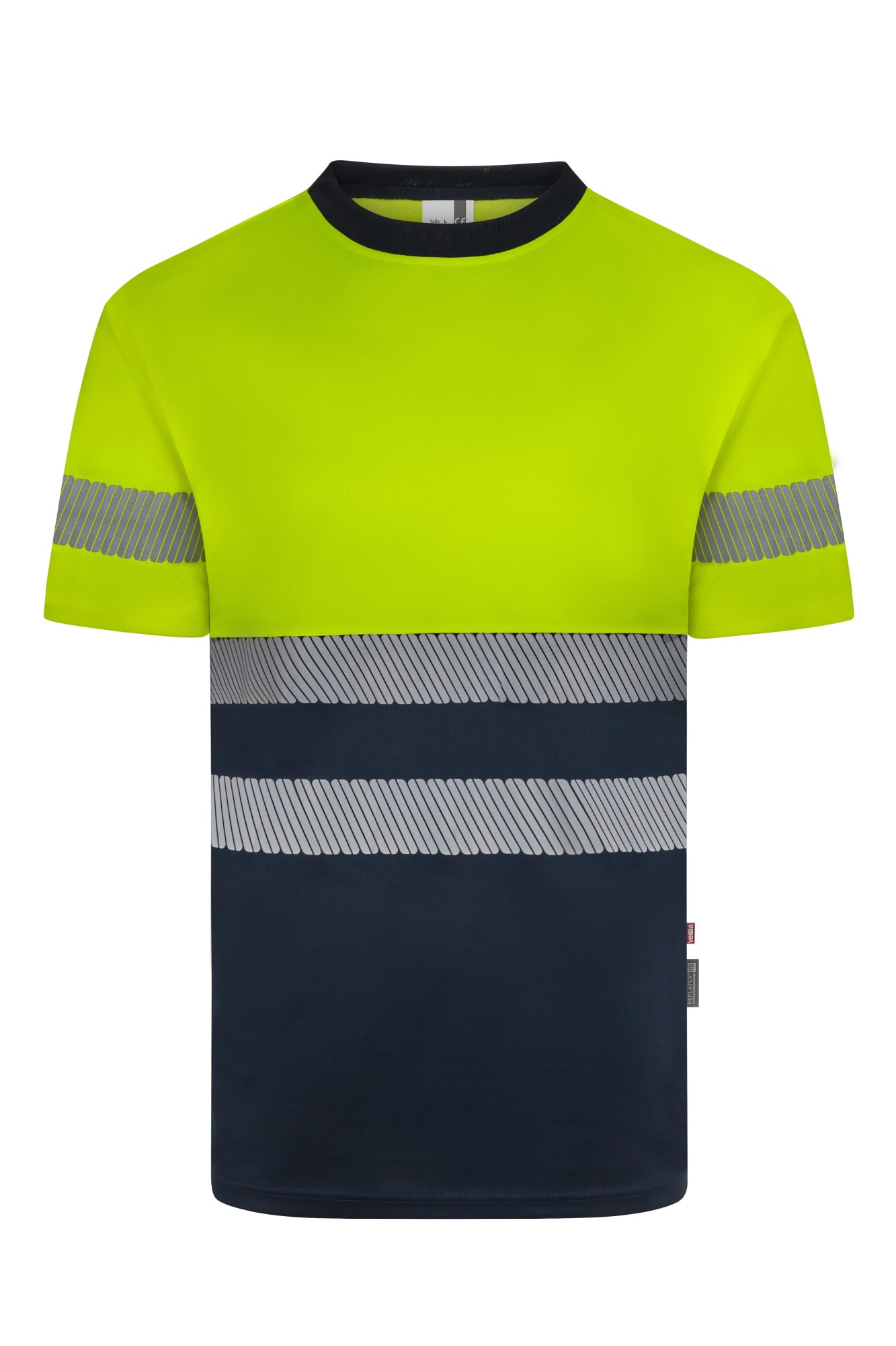305633.CAMISETA GRS BICOLOR MC RS AZUL NAVY/AMARILLO FLÚOR S