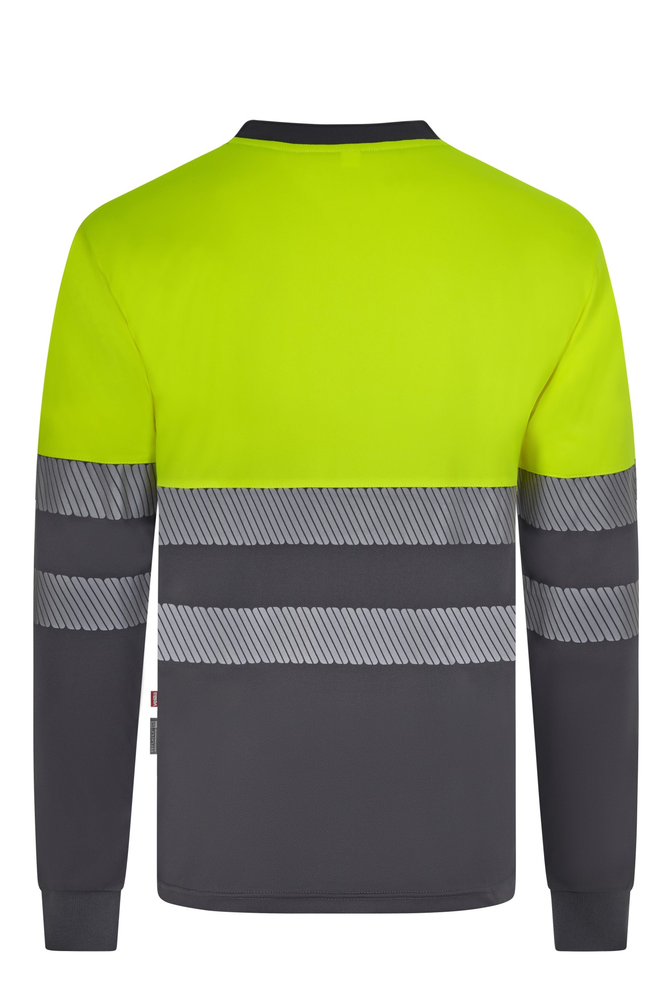 305635.CAMISETA GRS BICOLOR ML RS GRIS/AMARILLO FLÚOR S