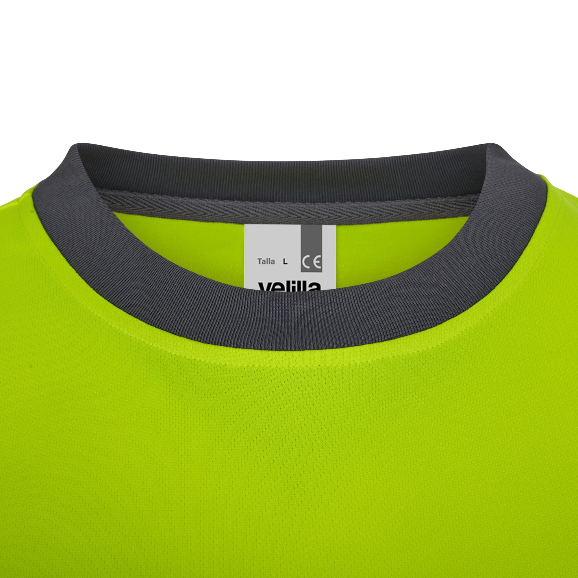 305635.CAMISETA GRS BICOLOR ML RS GRIS/AMARILLO FLÚOR S