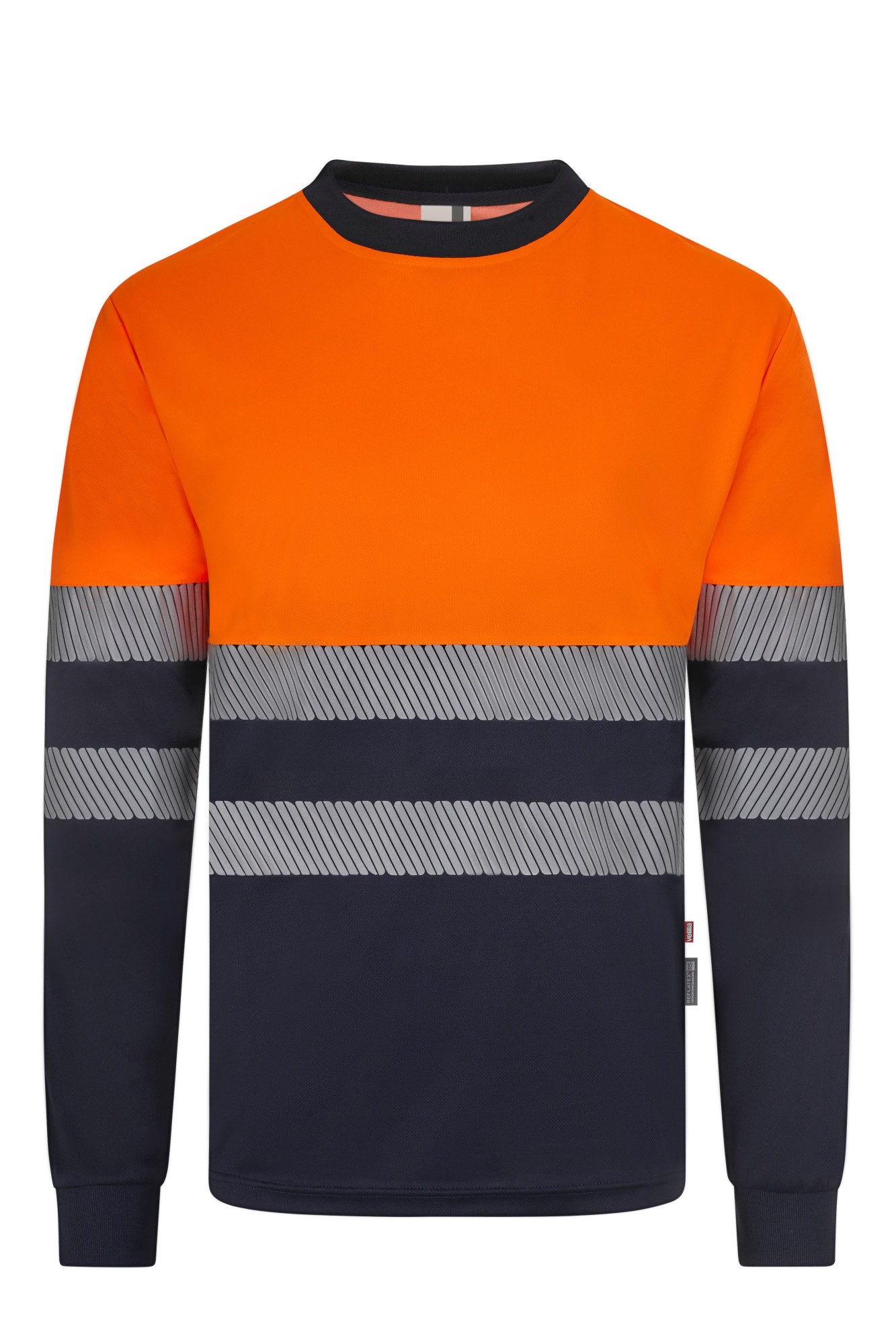 305635.CAMISETA GRS BICOLOR ML RS AZUL NAVY/NARANJA FLÚOR S