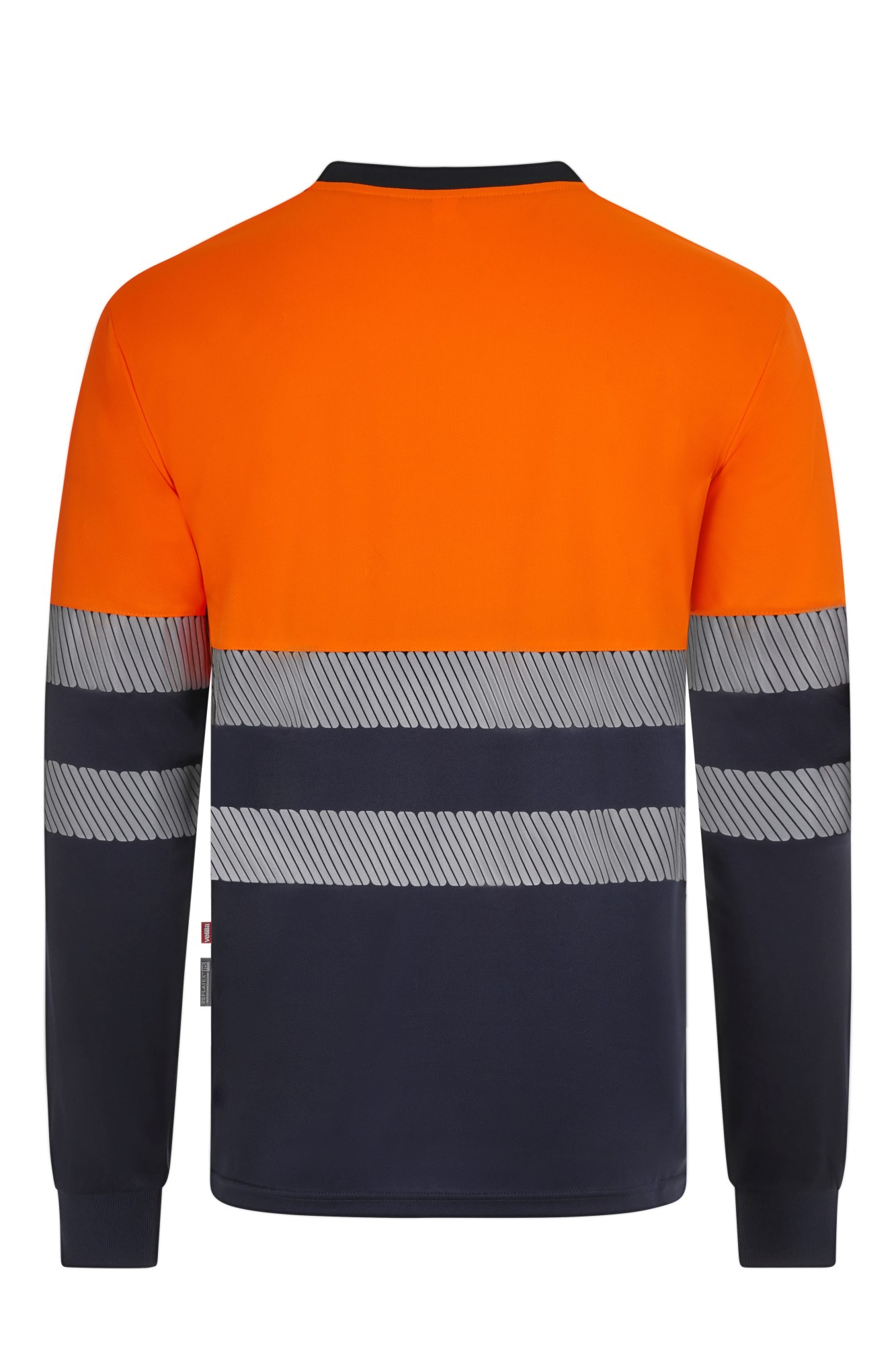 305635.CAMISETA GRS BICOLOR ML RS AZUL NAVY/NARANJA FLÚOR S