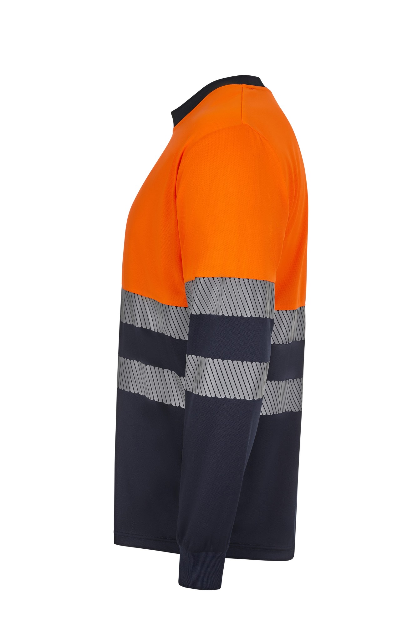 305635.CAMISETA GRS BICOLOR ML RS AZUL NAVY/NARANJA FLÚOR S