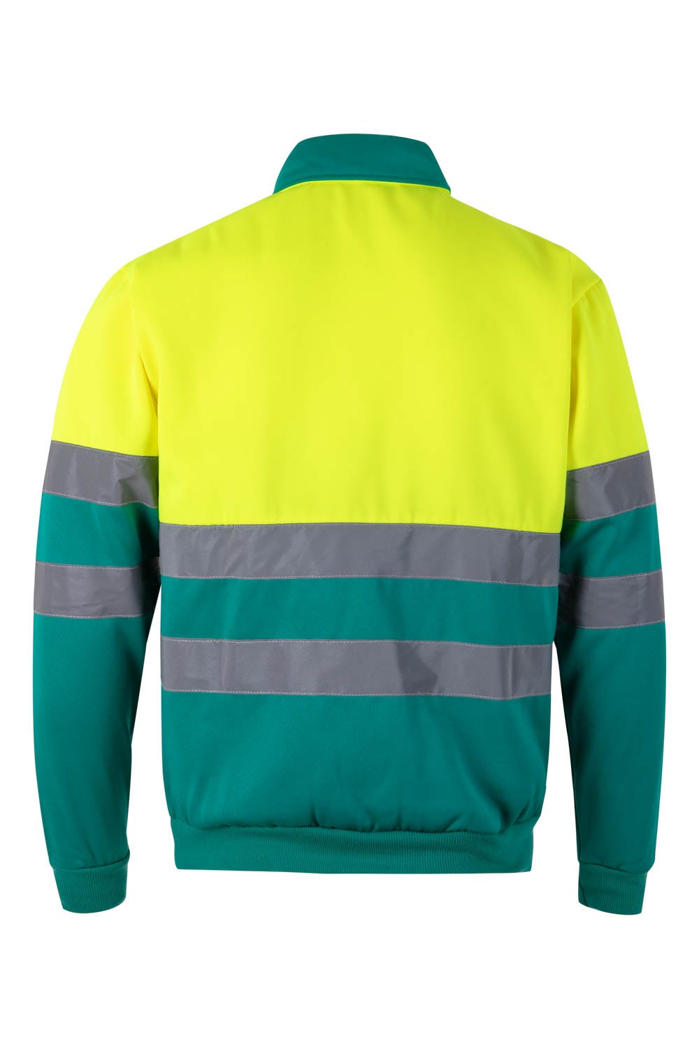 305701.SUDADERA BICOLOR CREMALLERA AV VERDE/AMARILLO FLÚOR 2XL