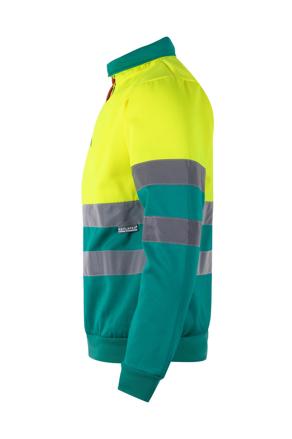 305701.SUDADERA BICOLOR CREMALLERA AV VERDE/AMARILLO FLÚOR 2XL