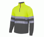 305701.SUDADERA BICOLOR CREMALLERA AV GRIS/AMARILLO FLÚOR 2XL