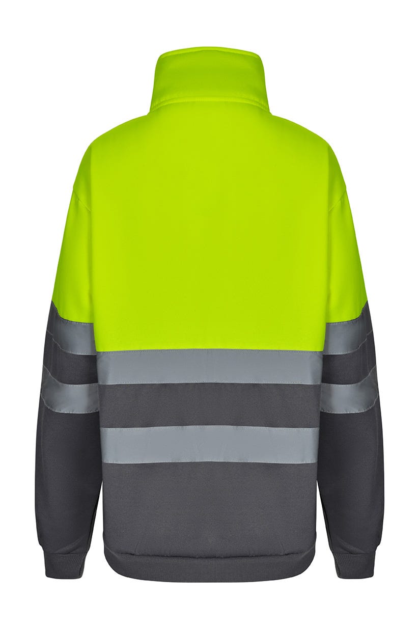 305701.SUDADERA BICOLOR CREMALLERA AV GRIS/AMARILLO FLÚOR 2XL