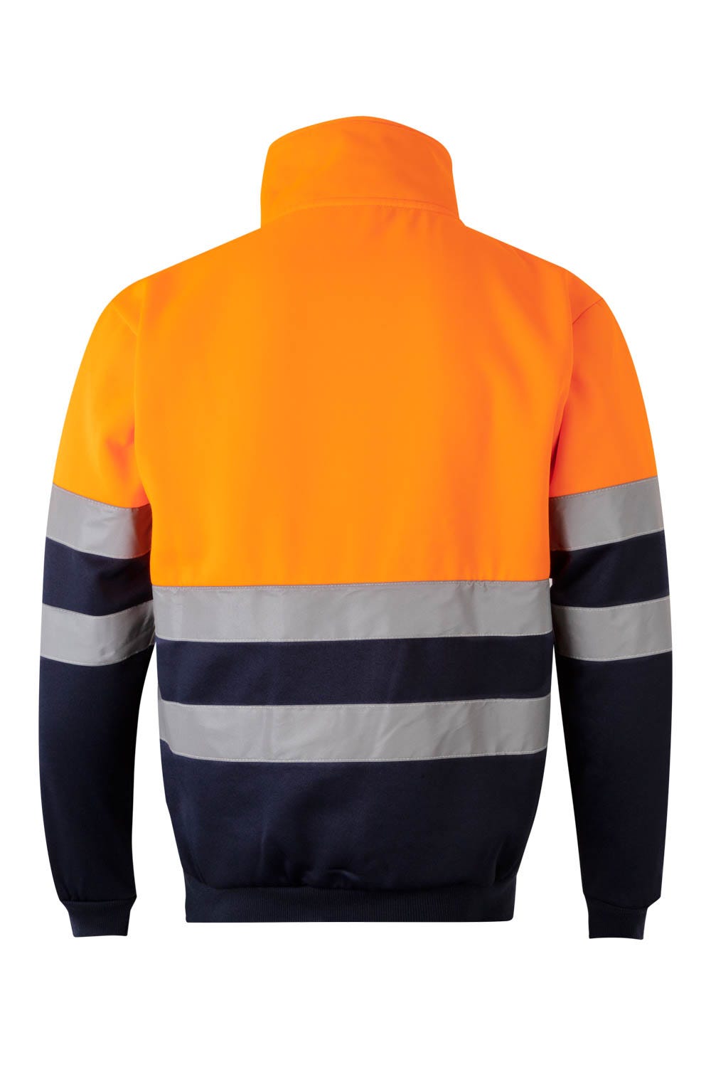 305701.SUDADERA BICOLOR CREMALLERA AV AZUL NAVY/NARANJA FLÚOR 2XL