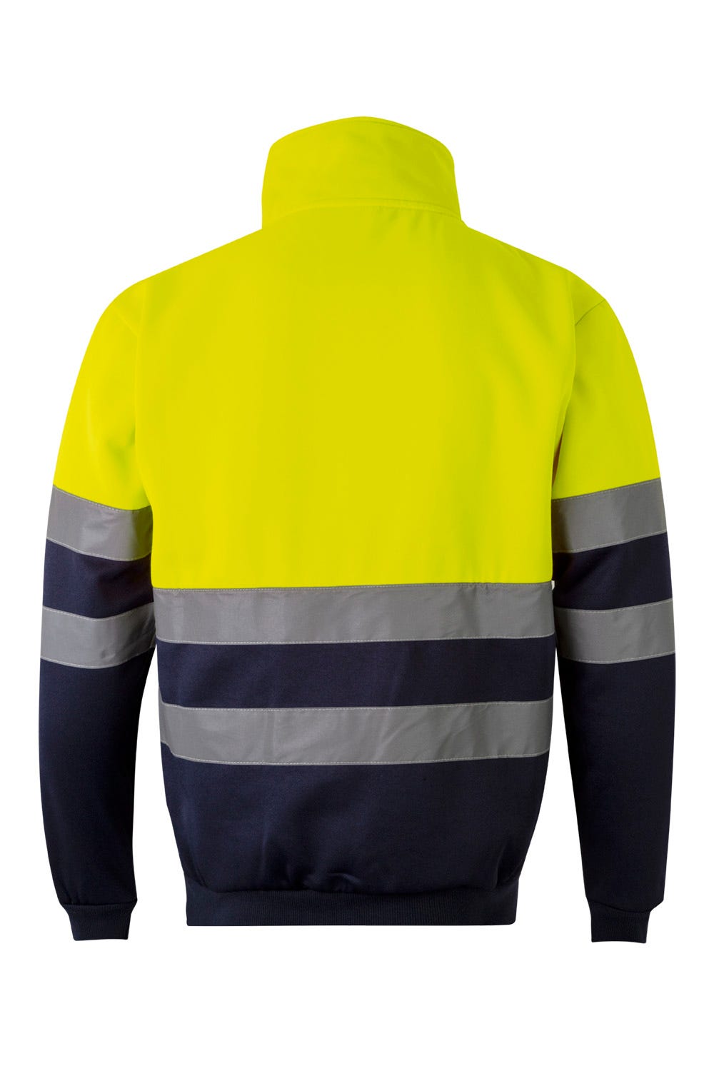 305701.SUDADERA BICOLOR CREMALLERA AV AZUL NAVY/AMARILLO FLÚOR 2XL