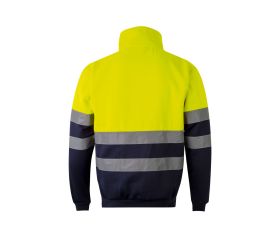 305701.SUDADERA BICOLOR CREMALLERA AV AZUL NAVY/AMARILLO FLÚOR 3XL