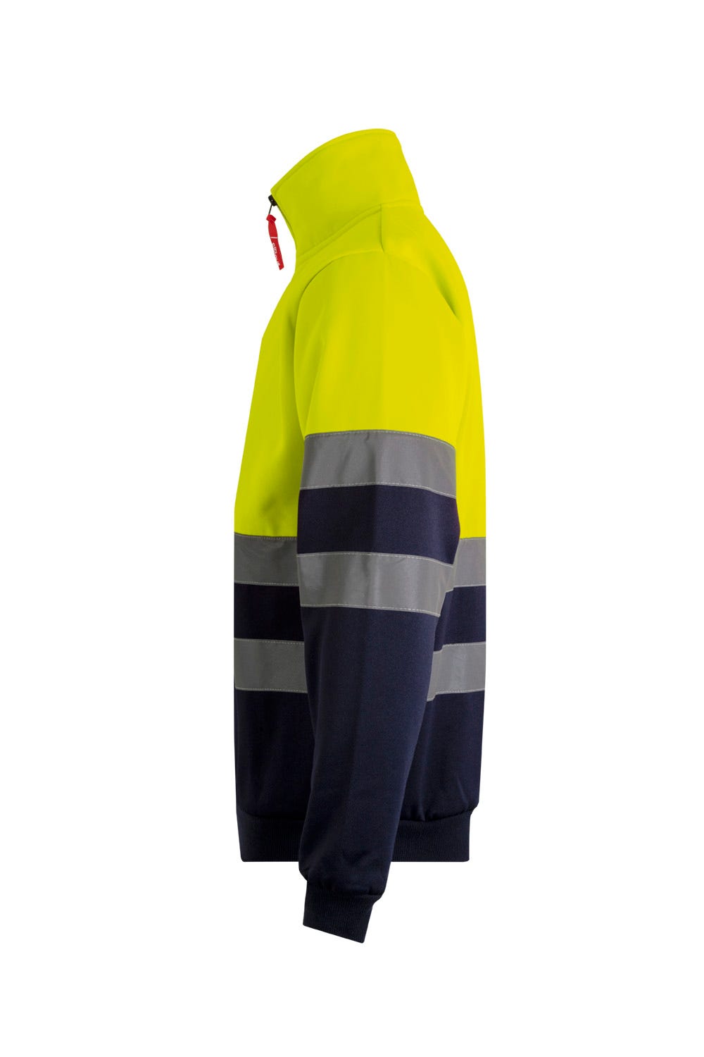305701.SUDADERA BICOLOR CREMALLERA AV AZUL NAVY/AMARILLO FLÚOR 2XL