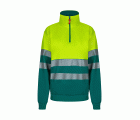 305703.SUDADERA BICOLOR CREMALLERA RS VERDE/AMARILLO FLÚOR S