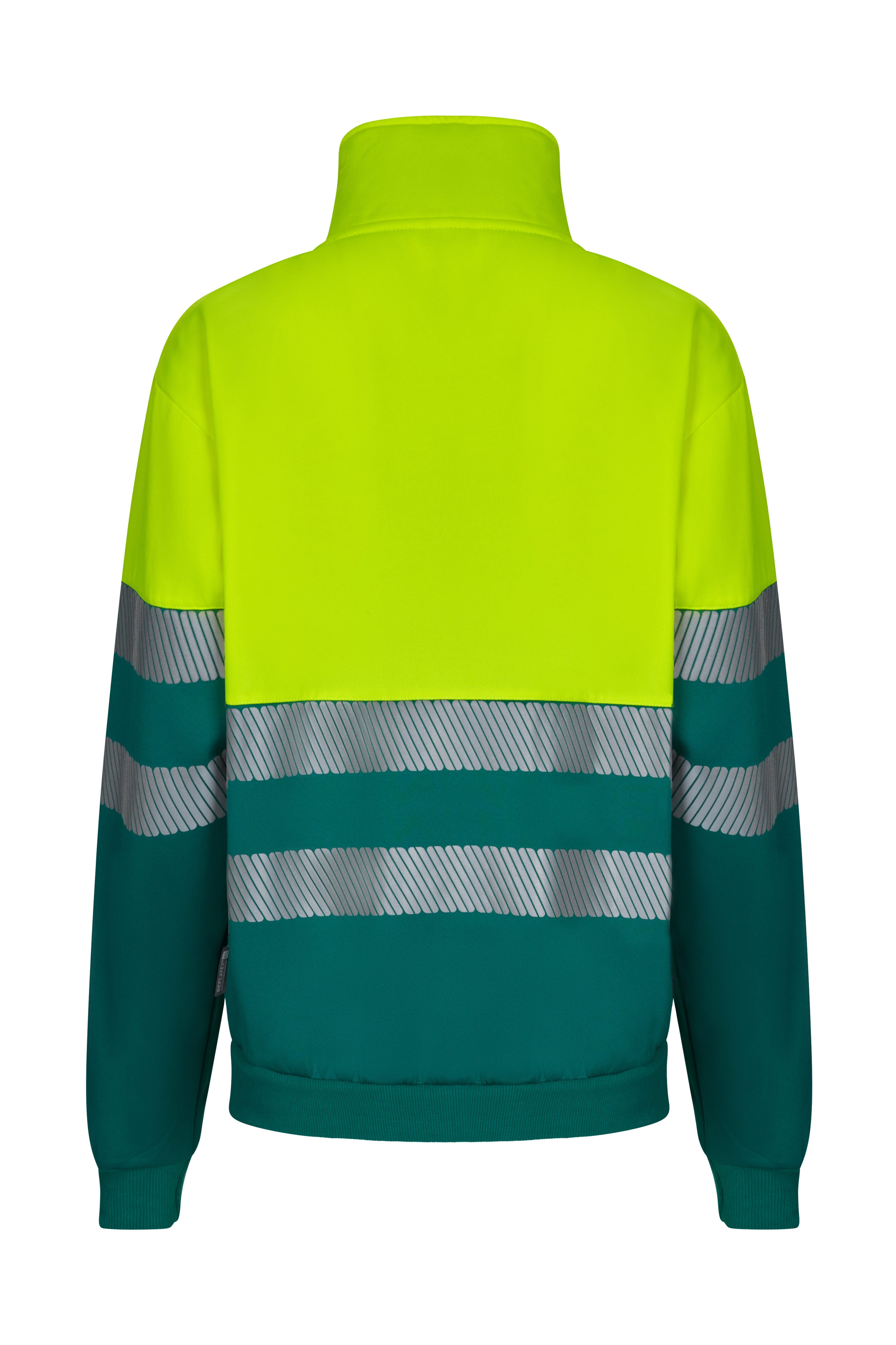 305703.SUDADERA BICOLOR CREMALLERA RS VERDE/AMARILLO FLÚOR S