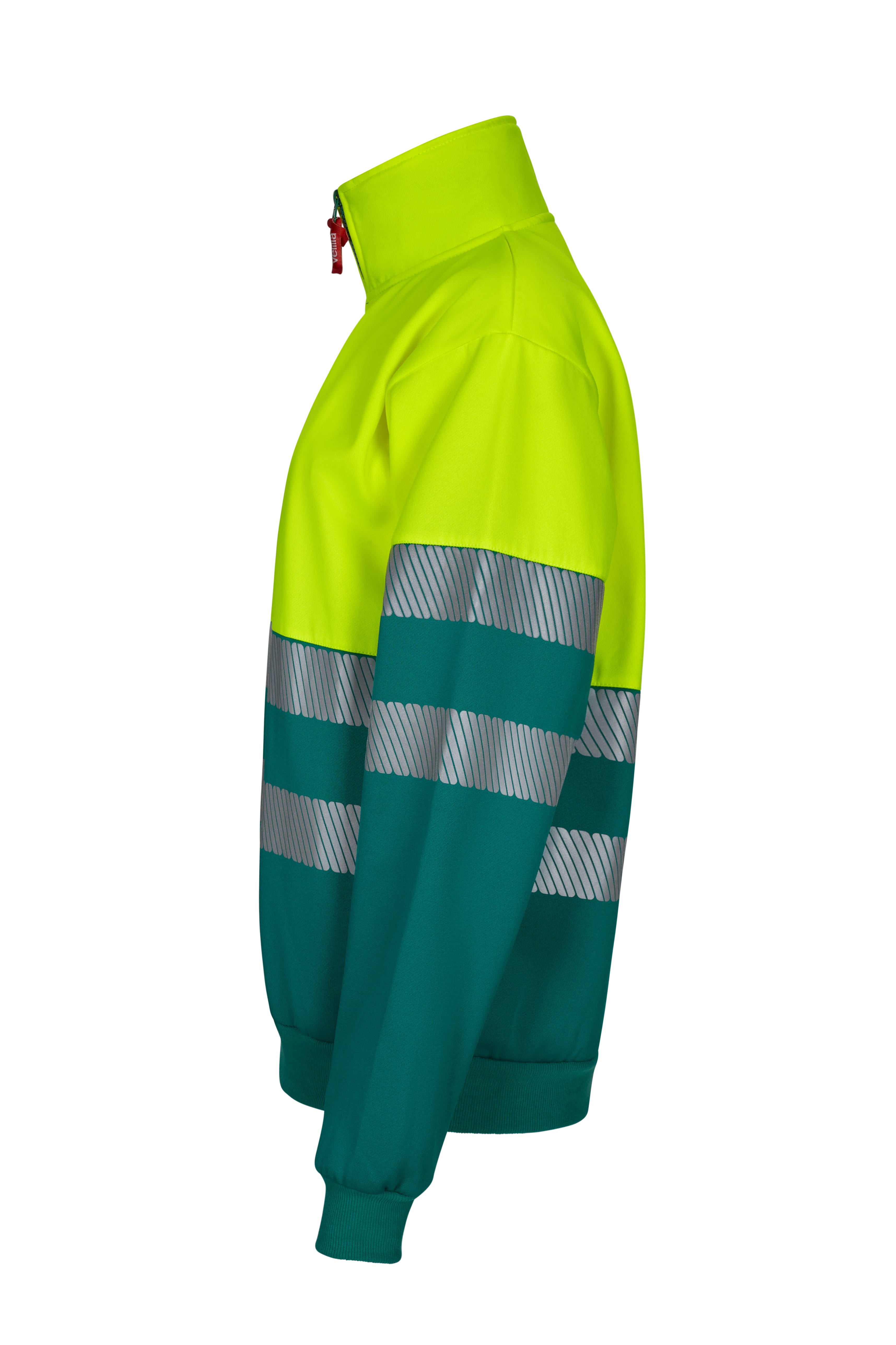 305703.SUDADERA BICOLOR CREMALLERA RS VERDE/AMARILLO FLÚOR S