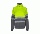305703.SUDADERA BICOLOR CREMALLERA RS GRIS/AMARILLO FLÚOR S