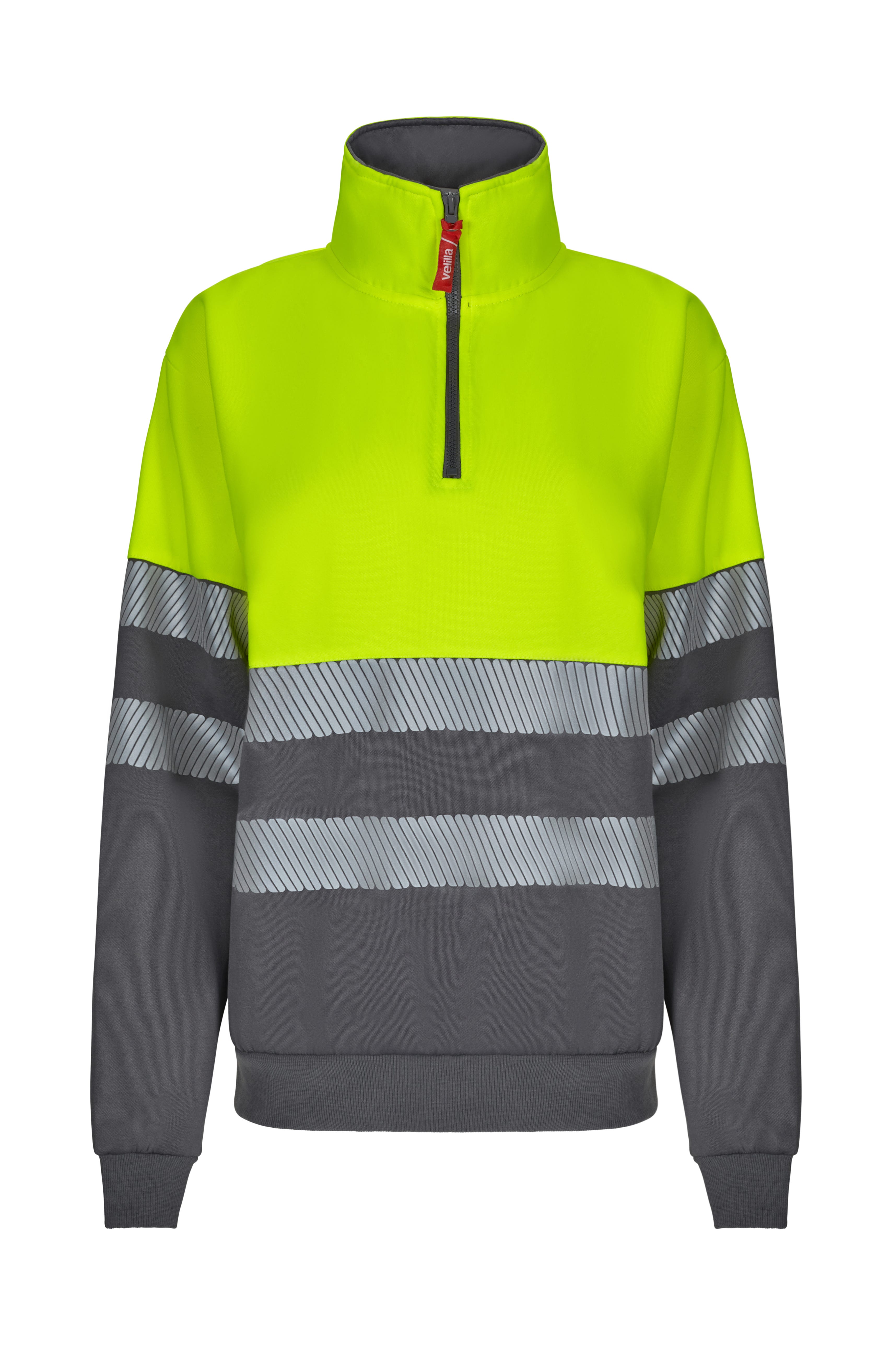 305703.SUDADERA BICOLOR CREMALLERA RS GRIS/AMARILLO FLÚOR S