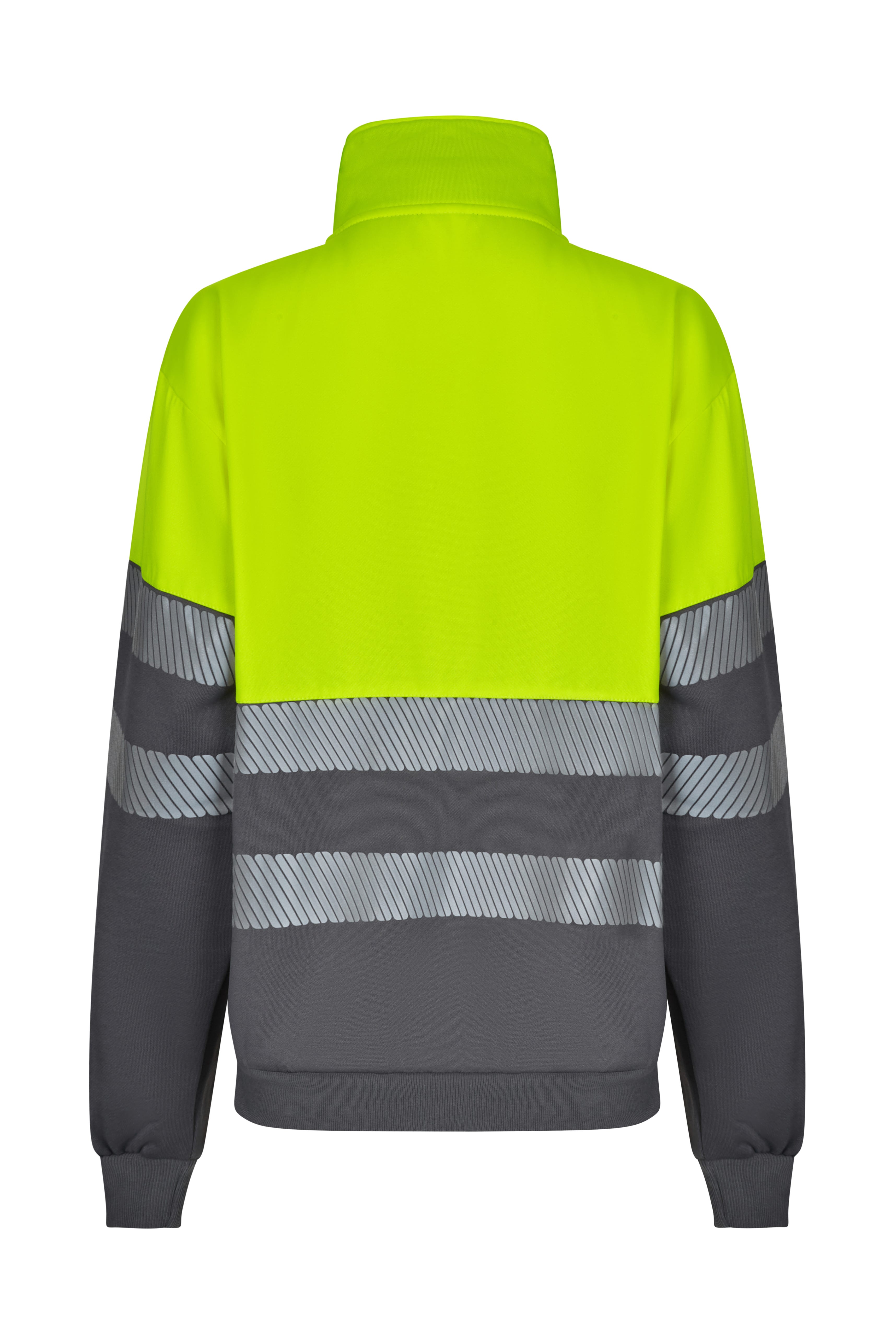 305703.SUDADERA BICOLOR CREMALLERA RS GRIS/AMARILLO FLÚOR S