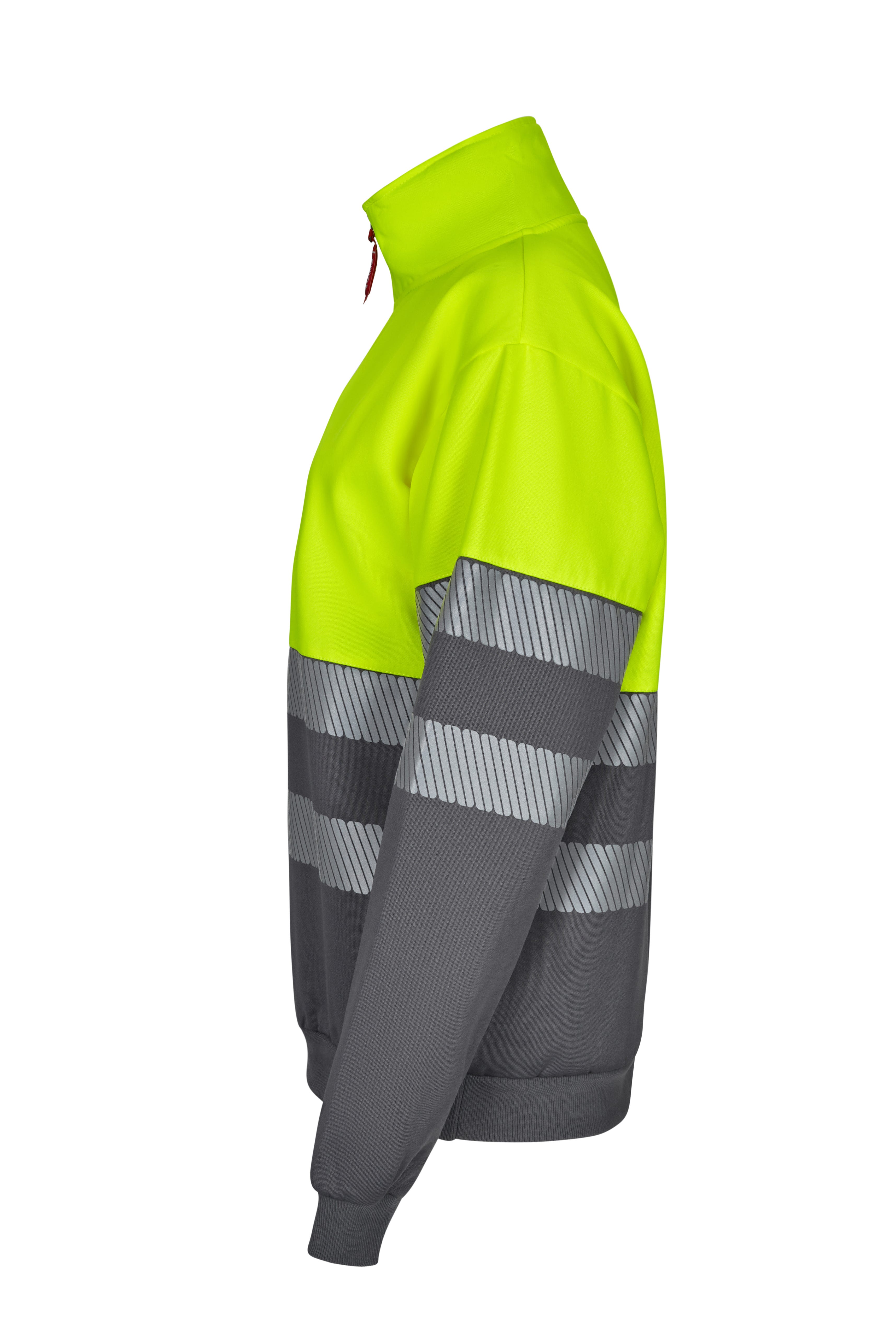 305703.SUDADERA BICOLOR CREMALLERA RS GRIS/AMARILLO FLÚOR S