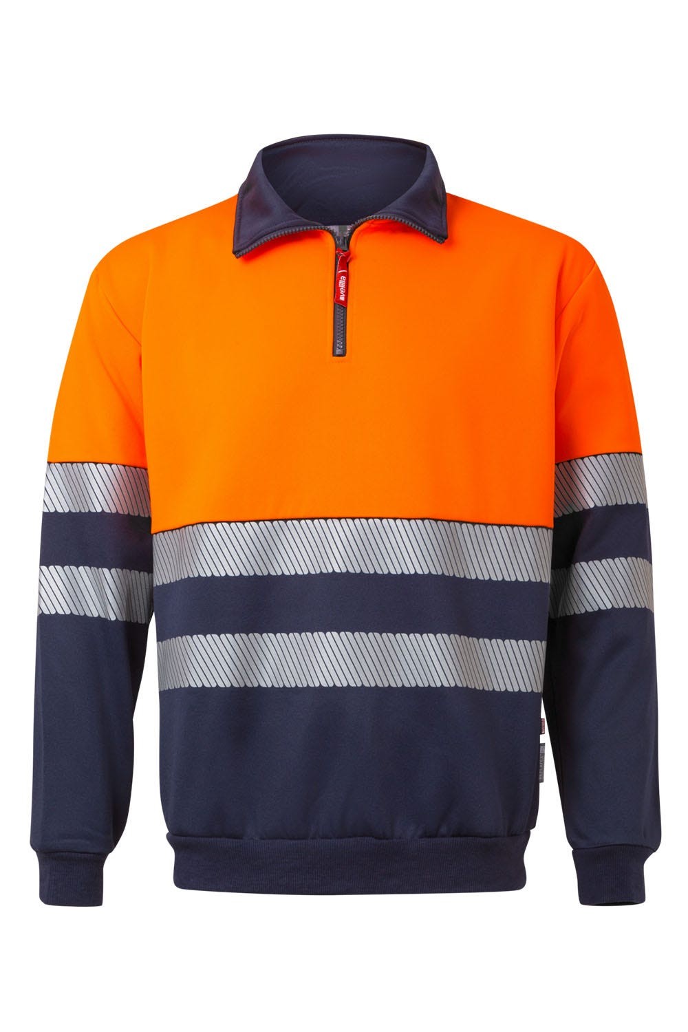 305703.SUDADERA BICOLOR CREMALLERA RS AZUL NAVY/NARANJA FLÚOR 2XL