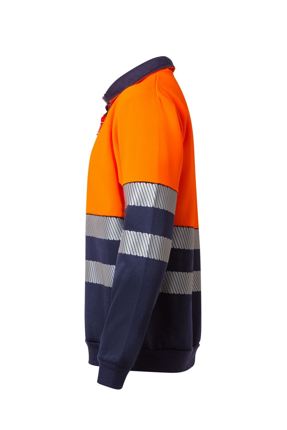 305703.SUDADERA BICOLOR CREMALLERA RS AZUL NAVY/NARANJA FLÚOR 2XL