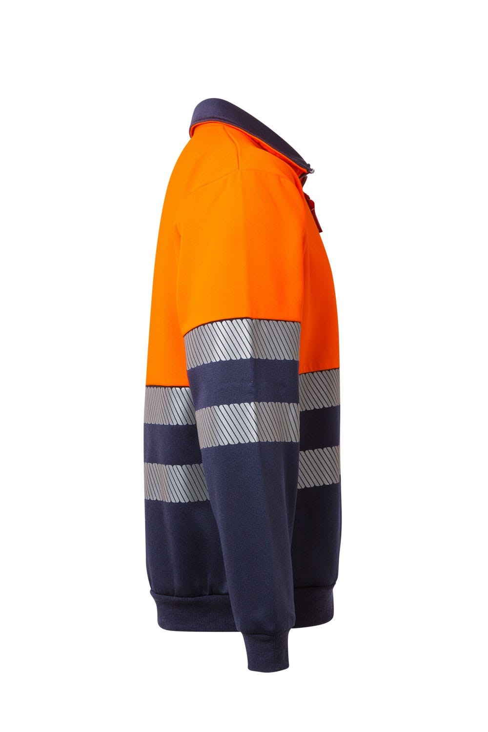 305703.SUDADERA BICOLOR CREMALLERA RS AZUL NAVY/NARANJA FLÚOR 2XL
