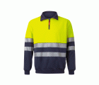 305703.SUDADERA BICOLOR CREMALLERA RS AZUL NAVY/AMARILLO FLÚOR 2XL