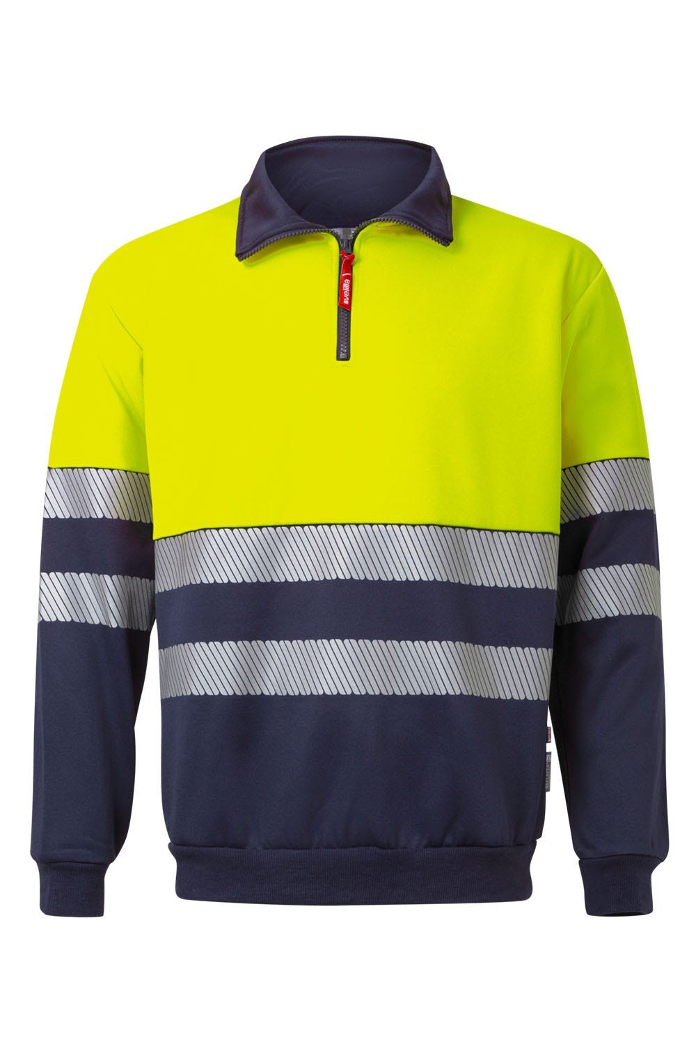 305703.SUDADERA BICOLOR CREMALLERA RS AZUL NAVY/AMARILLO FLÚOR 2XL