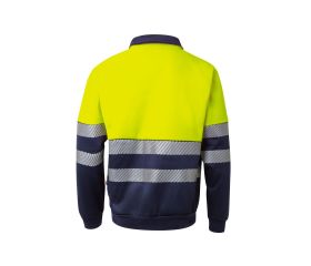 305703.SUDADERA BICOLOR CREMALLERA RS AZUL NAVY/AMARILLO FLÚOR L