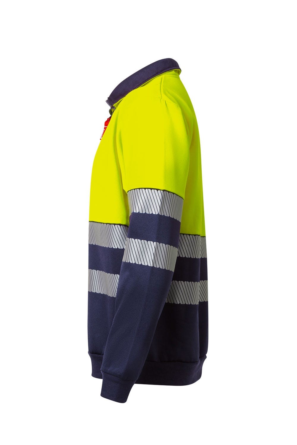 305703.SUDADERA BICOLOR CREMALLERA RS AZUL NAVY/AMARILLO FLÚOR 2XL