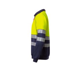 305703.SUDADERA BICOLOR CREMALLERA RS AZUL NAVY/AMARILLO FLÚOR L