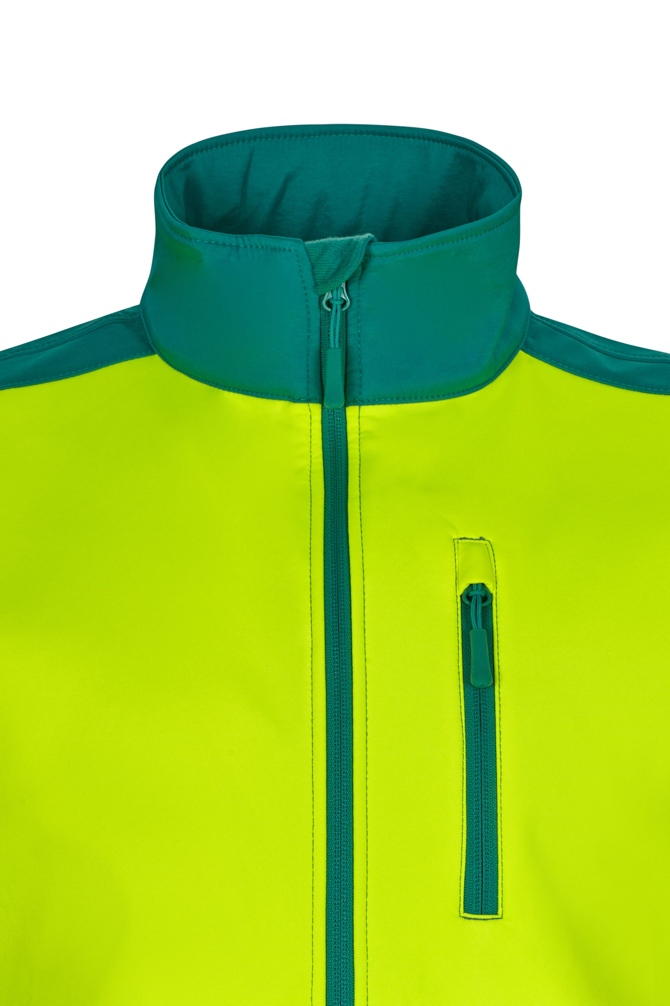 305906.CHALECO SOFT SHELL BICOLOR AV VERDE/AMARILLO FLÚOR S