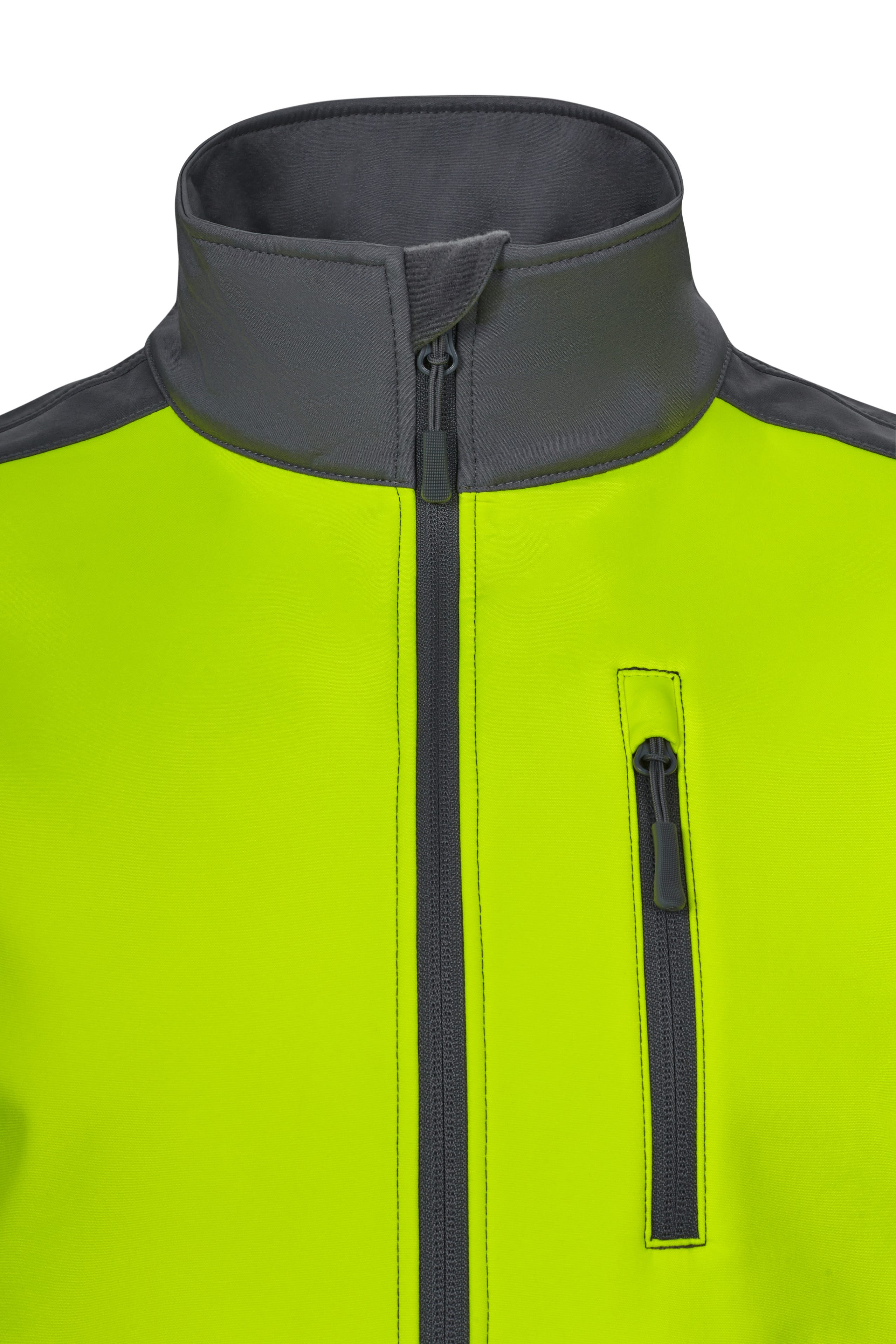 305906.CHALECO SOFT SHELL BICOLOR AV GRIS/AMARILLO FLÚOR S