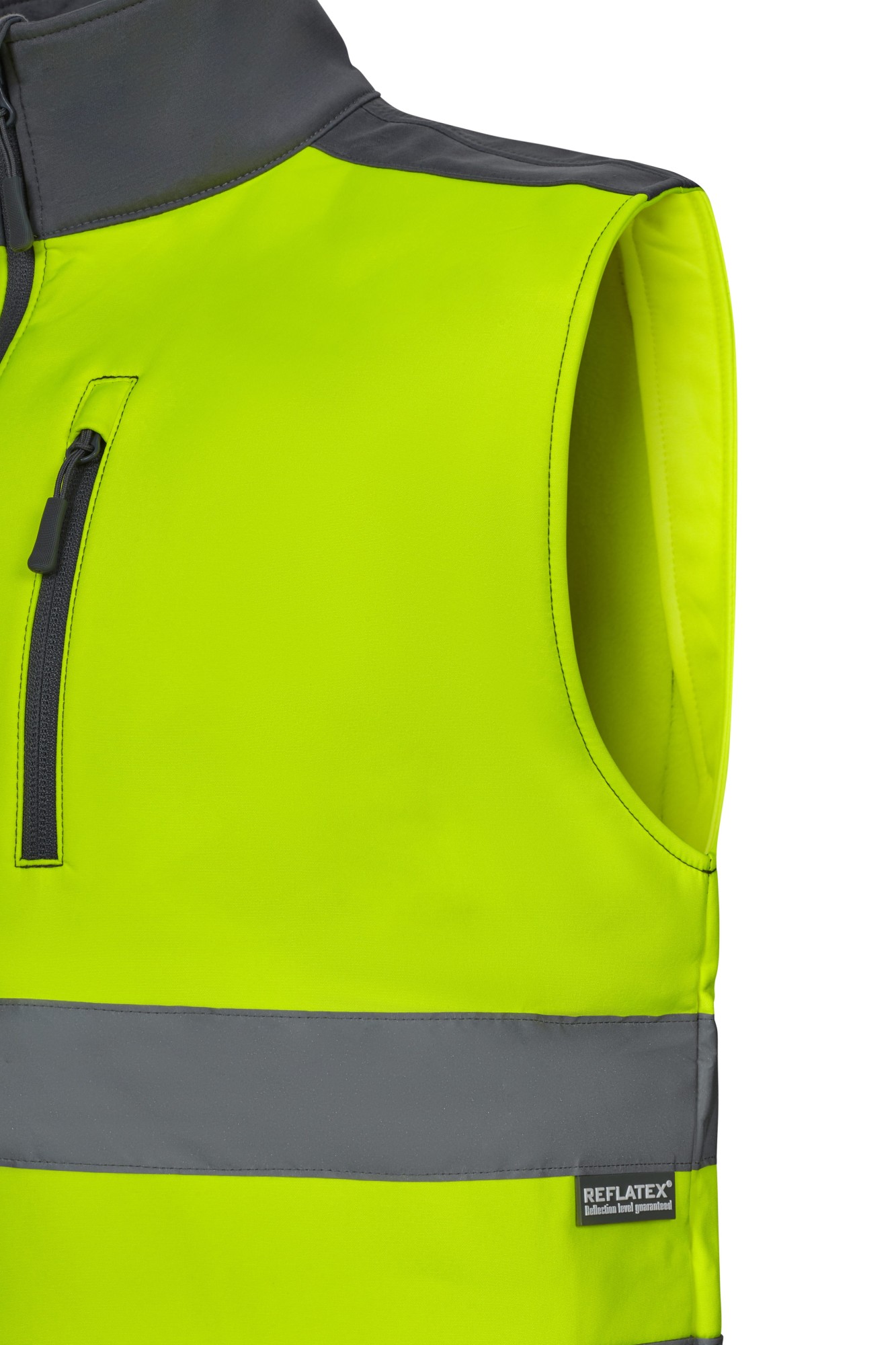 305906.CHALECO SOFT SHELL BICOLOR AV GRIS/AMARILLO FLÚOR S