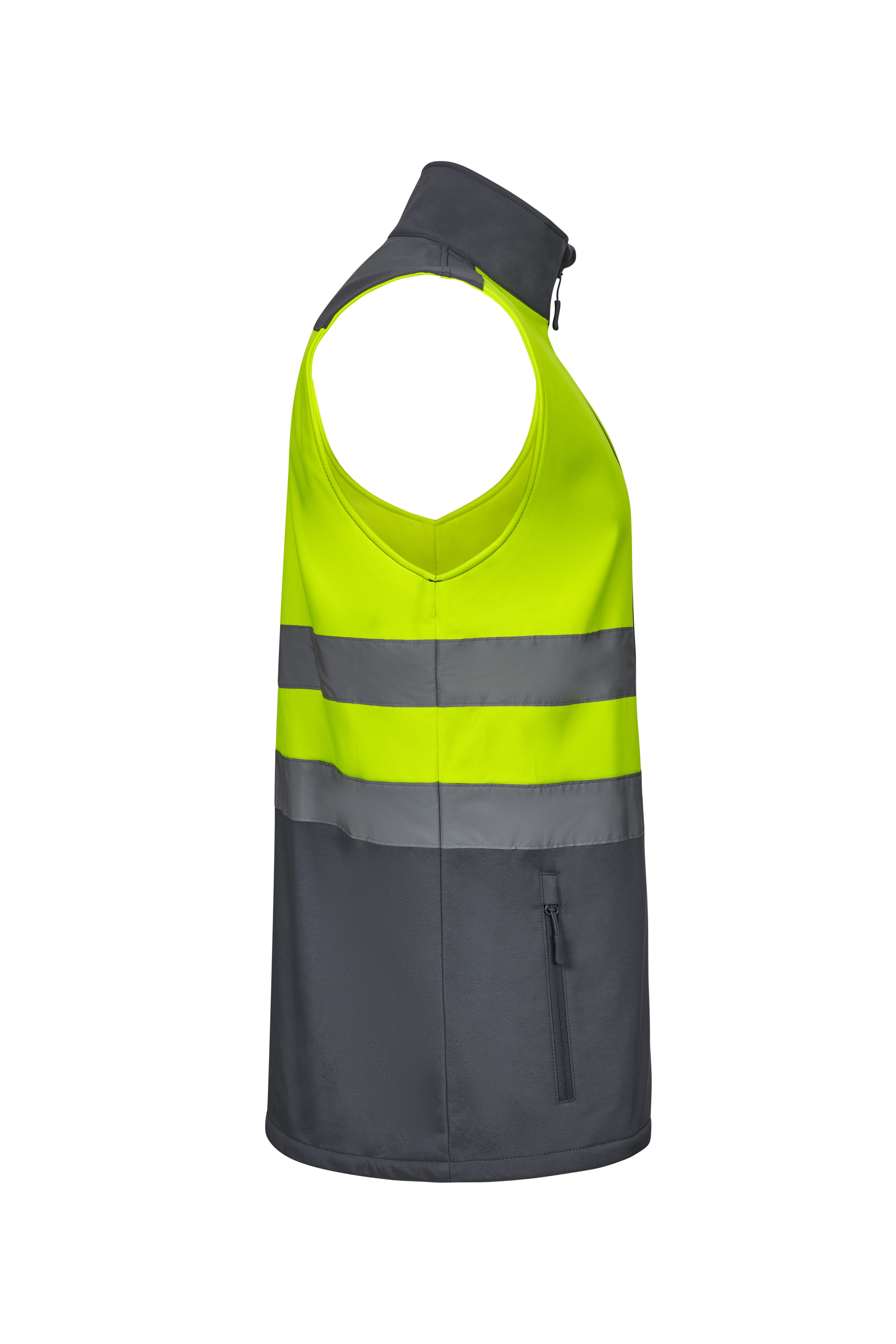 305906.CHALECO SOFT SHELL BICOLOR AV GRIS/AMARILLO FLÚOR S