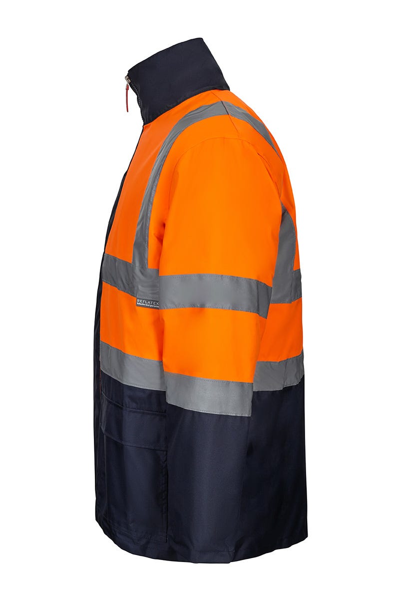 306003.PARKA 4EN1 BICOLOR AV AZUL MARINO/NARANJA FLÚOR 2XL