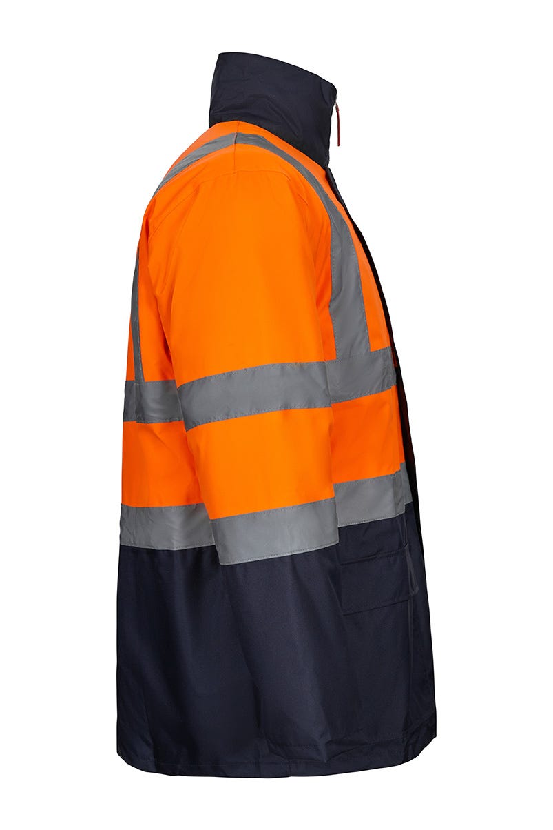 306003.PARKA 4EN1 BICOLOR AV AZUL MARINO/NARANJA FLÚOR 2XL