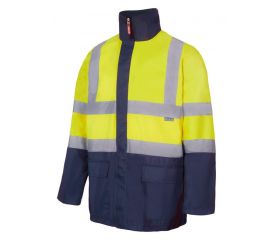 306003.PARKA 4EN1 BICOLOR AV AZUL MARINO/AMARILLO FLÚOR XL