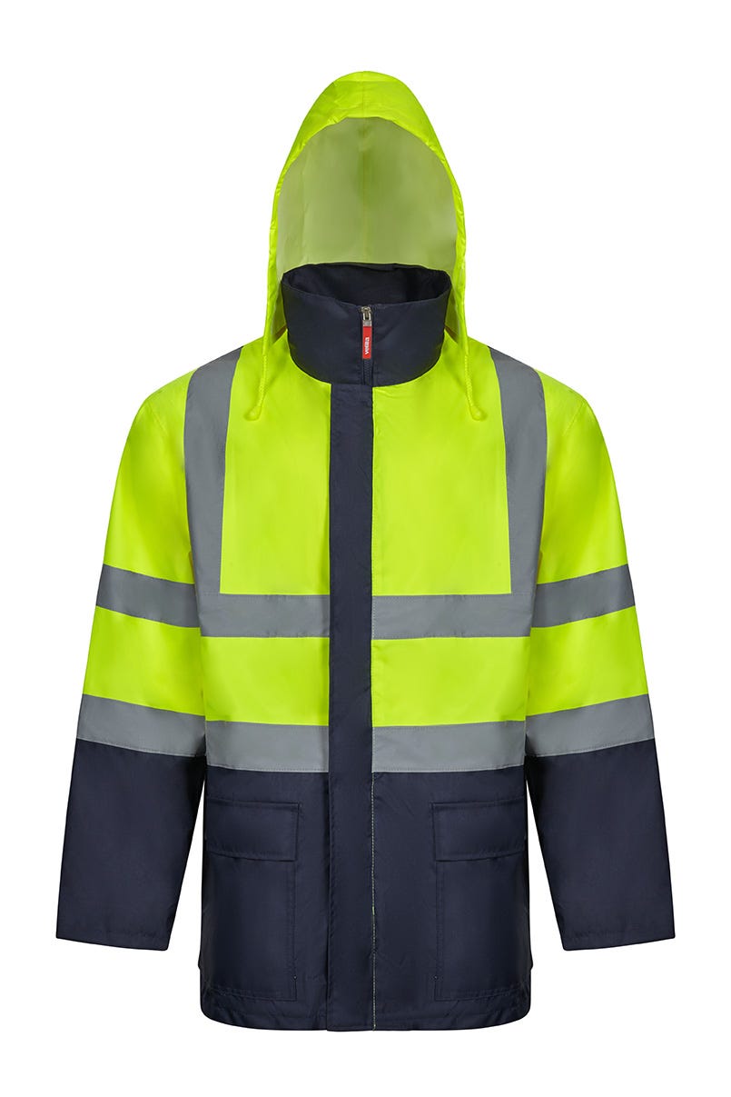 306003.PARKA 4EN1 BICOLOR AV AZUL MARINO/AMARILLO FLÚOR 2XL