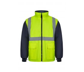 306003.PARKA 4EN1 BICOLOR AV AZUL MARINO/AMARILLO FLÚOR XL