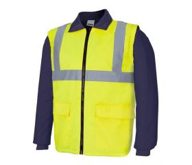 306003.PARKA 4EN1 BICOLOR AV AZUL MARINO/AMARILLO FLÚOR XL