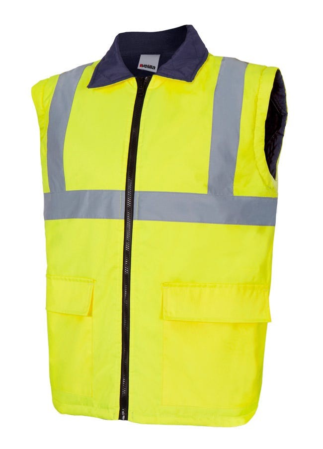 306003.PARKA 4EN1 BICOLOR AV AZUL MARINO/AMARILLO FLÚOR 2XL