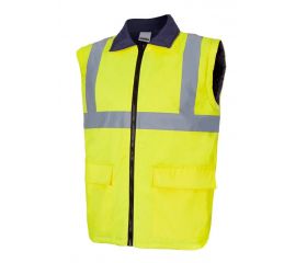 306003.PARKA 4EN1 BICOLOR AV AZUL MARINO/AMARILLO FLÚOR XL