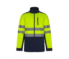 306006.SOFT SHELL BICOLOR AV AZUL NAVY/AMARILLO FLÚOR 3XL