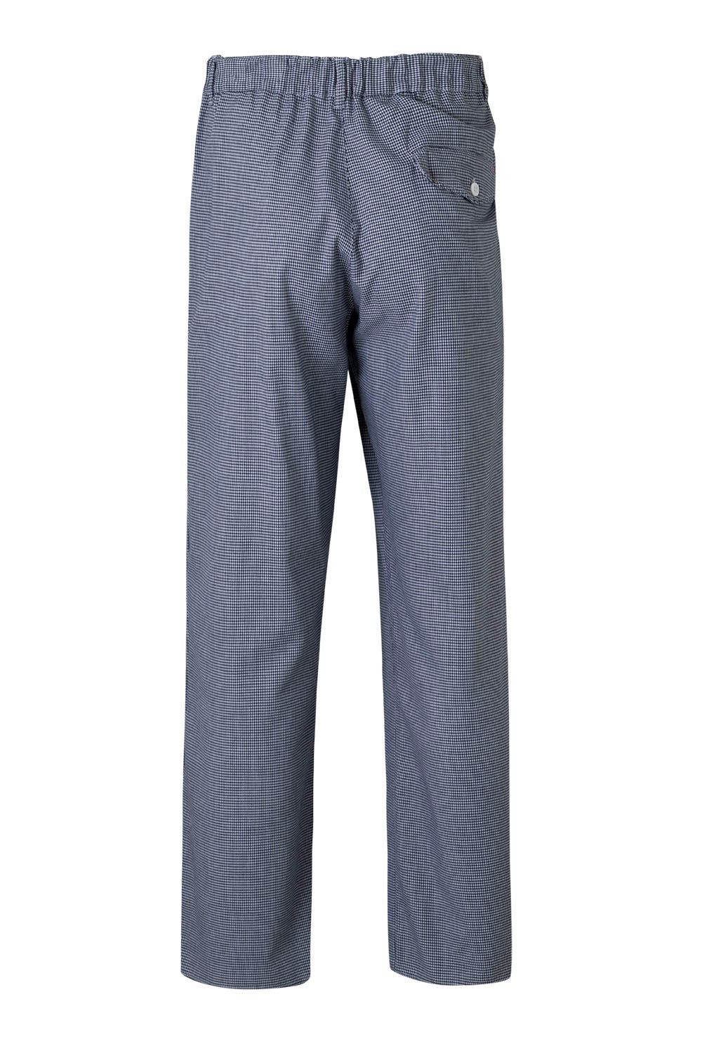 350.PANTALÓN COCINA PATA DE GALLO AZUL BLANCO 36
