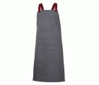 404211B.DELANTAL CANVAS PETO GRIS/GRANATE U