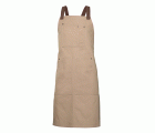 404211B.DELANTAL CANVAS PETO BEIGE ARENA/MARRÓN U